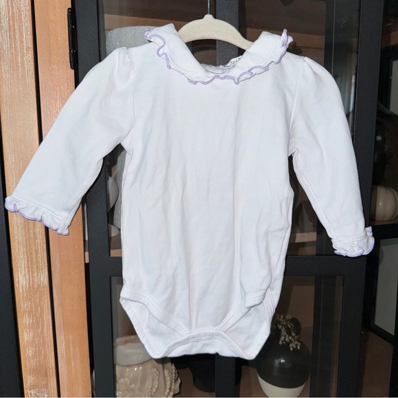 Kissy Kissy onesie long sleeve ruffle peter pan collar bodysuit baby girl Pima - Picture 1 of 7